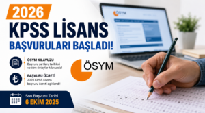 2026 KPSS Lisans Başvuruları Başladı: ÖSYM Kılavuzu ve Ücreti! 2026 KPSS Lisans Başvuruları Başladı: ÖSYM Kılavuzu ve Ücreti!