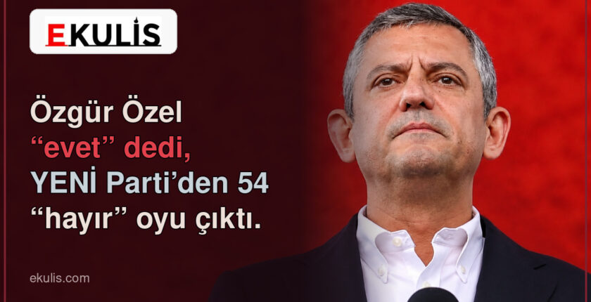 Özgür Özel evet dedi: YENİ Parti’den 54 hayır oyu Özgür Özel evet dedi: YENİ Parti’den 54 hayır oyu